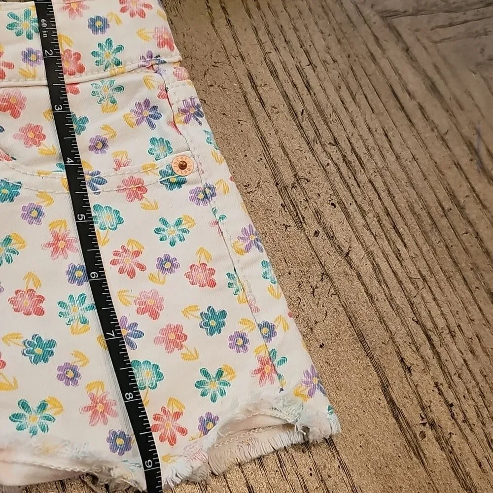 Floral Denim Jean Shorts Size 6